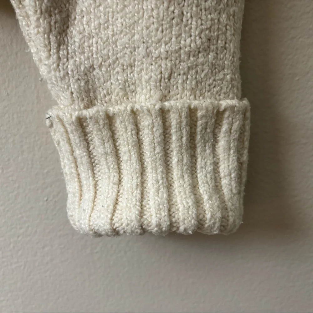 Maeve Anthropologie Cream Cropped Knit Sweater Size Small Cozy Boho - Picture 6 of 9
